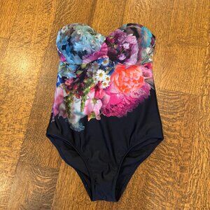 Ted Baker Floral One-piece Swimsuit | Size 34 C/D